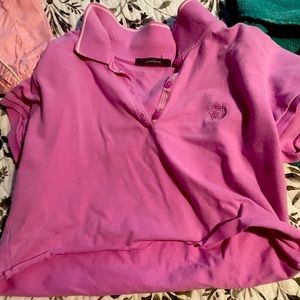 liz Claiborne Cropped Pink Collared Shirt